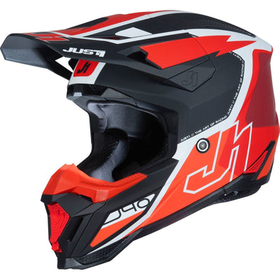 Just1 J40 Flash Motocross Helmet - Matt Red White Black