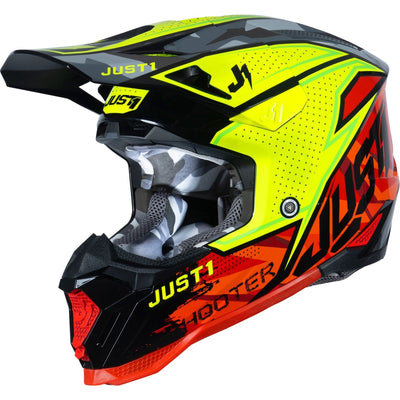 Just1 J40 Shooter Motocross Helmet - Camo Red Black