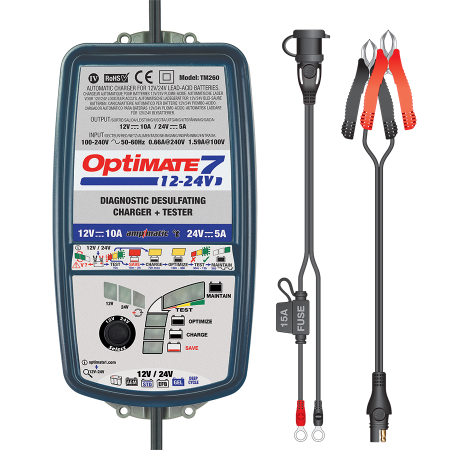 TecMate Optimate 7 12v/24v Battery Charger