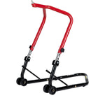 Black Pro Range Front Height Adjustable Head Stand & Heavy Duty Aluminium Rear Paddock Stand (B5065 & B5066)