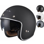 Black Classic Open Face Motorcycle Helmet