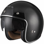 Black Classic Open Face Motorcycle Helmet