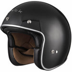 Black Classic Open Face Motorcycle Helmet