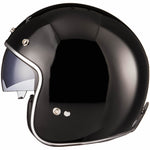 Black Classic Open Face Motorcycle Helmet