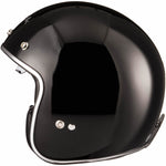 Black Classic Open Face Motorcycle Helmet