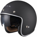 Black Classic Open Face Motorcycle Helmet