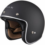 Black Classic Open Face Motorcycle Helmet