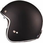 Black Classic Open Face Motorcycle Helmet