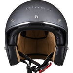 Black Classic Open Face Motorcycle Helmet