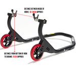 Black Pro Range Evo Front & Rear Paddock Stand