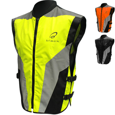 Black Hi-Vis Motorcycle Vest