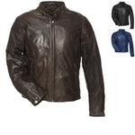 Black Notus Leather Motorcycle Jacket