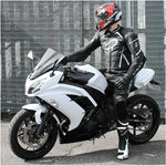 Black Thunder 1-Piece Leather Motorcycle Suit