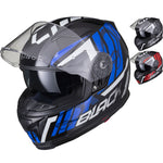 Black Apex Triple Full Face Motorcycle Helmet