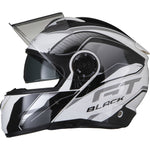 Black Optimus II Infinity Flip Front Motorcycle Helmet & Visor Kit