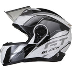 Black Optimus II Infinity Flip Front Motorcycle Helmet & Visor Kit