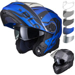 Black Optimus II Destination Flip Front Motorcycle Helmet & Visor Kit