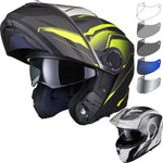 Black Optimus II Infinity Flip Front Motorcycle Helmet & Visor Kit