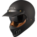 Black Royale Solid Retro Motorcycle Helmet