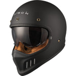 Black Royale Solid Retro Motorcycle Helmet