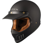 Black Royale Solid Retro Motorcycle Helmet