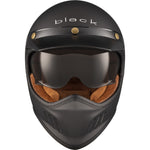 Black Royale Solid Retro Motorcycle Helmet