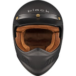 Black Royale Solid Retro Motorcycle Helmet