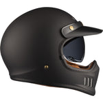 Black Royale Solid Retro Motorcycle Helmet