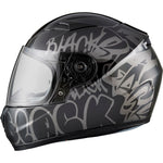 Black FastTrack Deface Kids Motorcycle Helmet