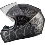 Black FastTrack Deface Kids Motorcycle Helmet