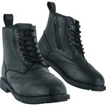 Black Officer  Brogue Motorcycle Boots