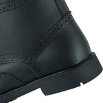 Black Officer  Brogue Motorcycle Boots