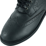 Black Officer  Brogue Motorcycle Boots