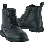 Black Officer  Brogue Motorcycle Boots