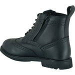 Black Officer  Brogue Motorcycle Boots