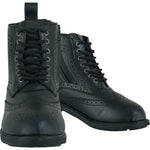 Black Officer  Brogue Motorcycle Boots