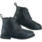 Black Officer  Brogue Motorcycle Boots