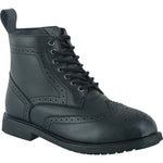 Black Officer  Brogue Motorcycle Boots