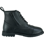 Black Officer  Brogue Motorcycle Boots