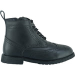 Black Officer  Brogue Motorcycle Boots