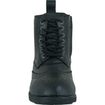 Black Officer  Brogue Motorcycle Boots