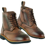 Black Officer  Brogue Motorcycle Boots