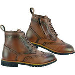 Black Officer  Brogue Motorcycle Boots