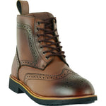 Black Officer  Brogue Motorcycle Boots