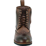 Black Officer  Brogue Motorcycle Boots