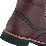 Black Officer  Brogue Motorcycle Boots