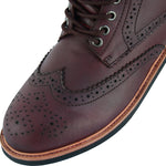 Black Officer  Brogue Motorcycle Boots