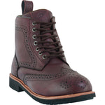 Black Officer  Brogue Motorcycle Boots