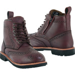 Black Officer  Brogue Motorcycle Boots