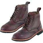 Black Officer  Brogue Motorcycle Boots